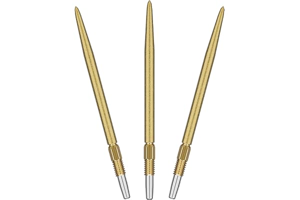 TARGET Darts Swiss Point SLK Luke Littler Dart Points (3-pack uppsättning tips) 35 mm/42 mm – guld/silver/svart | grovt texturerade dartpunkter, ersättningsståldartspetsar, professionella