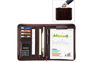 Leathario Skórzana teczka konferencyjna, biznesowa teczka o formacie A4, etui do szkoły, pracy