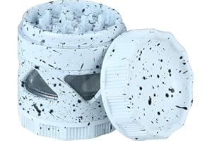 Cocfong Kräutermühle aus Aluminiumlegierung, 4 Schichten, Gewürzmühlen mit 26 scharfen Zähnen, Metallschleifer mit 2 Pollenschaber und 1 Reinigungsbürste (6,4 cm, weiß)
