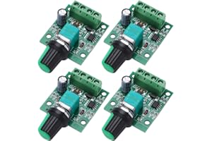VooGenzek 4 PCS 1.8V 3V 5V 6V 12V 2A 30W PWM Low Voltage DC Motor Speed Controller, 1803BK 1803B Adjustable Driver Switch with LED Indicator and Switch, for Electric Motor