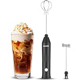 AGARO Regal Rechargeable Milk Frother, 3-Speed Handheld Electric Whisk with Stand, Portable Mixer for Coffee, Lattes, Hot Cho