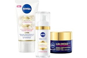 ‎NIVEA NIVEA Cellular LUMINOUS 630® Tag, Nacht & Hand Set, Anti-Pigmentflecken Pflegeset, inklusive Anti-Aging Serum, Nachtpflege und Handcreme