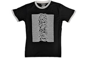 ROCK OFF OFFICIALLY LICENSED PRODUCTS Joy Division Ringer T Shirt Unknown Pleasures Logo Nouveau Officiel Unisex Noir