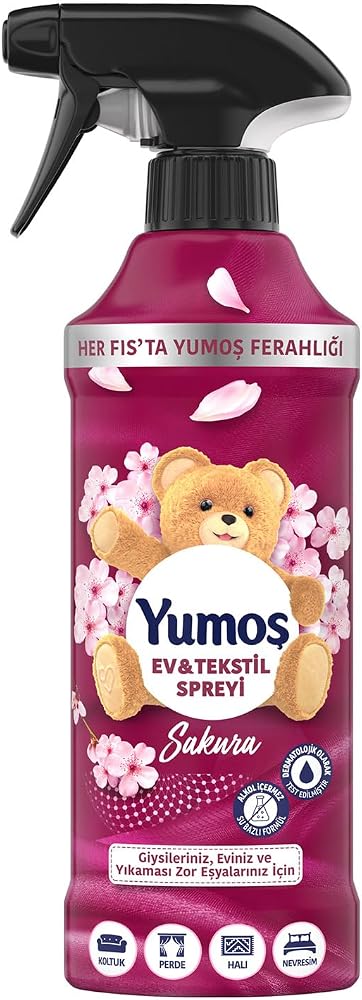 Yumoş Sprey Yıkanması Zor Eşyalar için Giysi Spreyi Sakura 450 ml