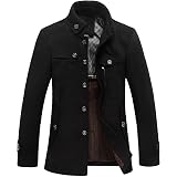 Manteau Homme En Laine Mélangée Pour Hiver - Trench Coat Classique, Coupe Slim, Nombreux Boutons