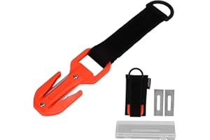 Tnfeeon Cortador de Línea de Seguridad para Buceo, de Cortador de Fibra de Vidrio, Lados Dobles, Cuchillas Afiladas, Cortador de Correa de Buceo con Cortador de Línea, Paquete de