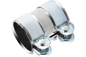 ALI2 50 mm x 95 mm Morsetti per tubi di scarico, Morsetto di serraggio Silenzioso Scarico Auto in Acciaio Inossidabile, Raccordo per tubo di scarico (50 mm x 95 mm)