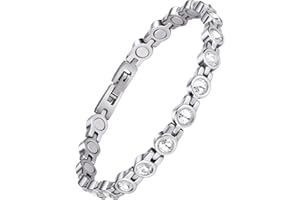 ‎JEROOT Jeroot Energetix Women's Magnetic Bracelet, Lymphatic Drainage Pure Reduces Pain and Arthritis, Stainless Steel, Therapeutic Magnetic Bracelet, Adjustable Size & Jewellery Gift Box, Stainless Steel