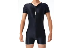 AIEOE Olejowe błyszczące body dla mężczyzn, wysokie, elastyczne, błyszczące, zapaśnicze, zamek błyskawiczny, z przodu, trykot, bokserki, podstawowy kombinezon, jednoczęściowe body do noszenia w domu