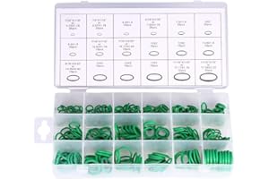 KEENSO 270Pcs Strumenti O-ring in gomma per aria condizionata per auto verde, kit per assortimento di guarnizioni per guarnizioni HNBR per auto riparazione auto