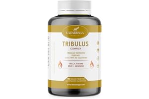 LAZARRAGA Tribulus Terrestris 2250mg + Maca Pérou + Arginine + Zinc | 180 Capsules Véganes pour 2 Mois | Force et Énergie | Vitamines pour Hommes