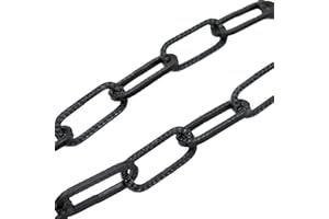 CHRISTOPH PALME LEUCHTEN 1,5m Eisenkette Schwarz gehämmert | Ø 3mm Strukturierte Leuchtenkette mit 5kg Tragkraft | Ringkette, Zierkette für Pendelleuchten und Deko