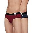 XYXX Men's Aero Super Combed Cotton Regular Fit Solid Antibacterial Briefs with No Marks Waistband (Pack of 2)