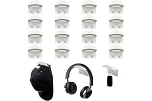 DRASOHUIJA 16Stück Selbstklebende Hut-Organizer Huthaken,Cap Halterung Wand,Hut-Halter Hutständer Haken,Kappenhaken für die Wandmontage Hutaufbewahrung Huthalter Für Baseball Kappe Kleiderbügel Veranstalter-Weiß