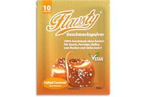 ‎FLAVSTY Flavsty® Geschmackspulver Salted Caramel Probe 50g Tüte (10 Portionen) Veganes Geschmackspulver ohne Zucker - Aromapulver - Flavorpulver