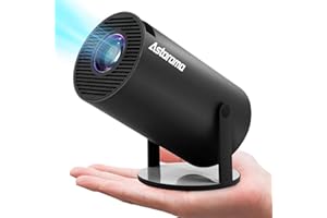 ASTARAMA Mini Proiettore, 4K Videoproiettore Full HD, Proiettore Portatile Correzione Trapezoidale Automatica, 2.4/5G WiFi Bluetooth 5.0, Android 11.0, Schermo da 130”,Rotazione di 180 Gradi (Grigio e Nero)