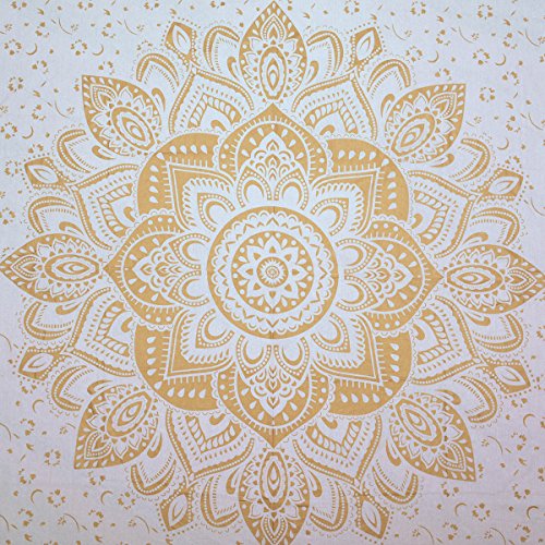 Wanddekoration Hippie Wandteppiche Bohemian Mandala Wandteppich Indian Gold Überwurf - 4