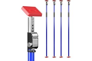 3-H Puntales Extensibles Reforzado 4 Pieza, Puntales Telescopicos 148-280cm, Tensor Soporte Puerta Techo, Carga 50KG, Soporte Telescopico para Construcción Obras (Azul)