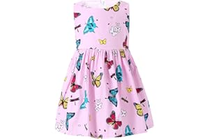 ZHUANNIAN Little Girls Cotton Dress Party Birthday Butterfly Summer Dresses