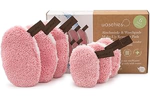 ‎WASCHIES waschies waschbare Abschmink- & Reinigungspads wiederverwendbar, porentiefe Reinigung nur mit Wasser, hautschonend, hypoallergen, supersoft "Rosé Edition" 6er Set