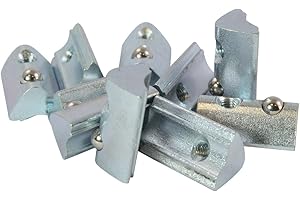 3D24 100x Nutenstein 6 St M4 Nut 6 - Typ I - M4 mit Steg, Federkugel, Stahl verzinkt