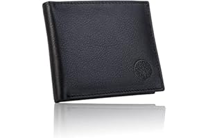 Betlewski® Skórzany portfel męski OPTIMAL z naturalnej koziej skóry | ochrona RFID Secure | Prezent dla niego | kolor : czarny