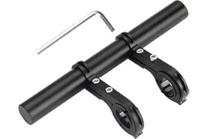 QHFlashbuy Extensor de Manillar de Bicicleta,20cm Aleación Aluminio Soporte Manillar Bicicleta,Soporte de Extensión de Manillar de Biciclet para 18-34mm Manillares,GPS,Faros,Velocímetro