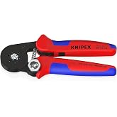 KNIPEX Self-adjusting pliers for crimping hollow side access ends in blister with multi-component handles 180 mm, 97 53 14 SB