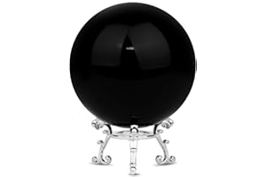 ‎MERRYNINE MerryNine 80 mm große Fotokugel K9 mit stilvollem Metallständer und Mikrofaser-Beutel, dekoratives und Fotozubehör (schwarz)