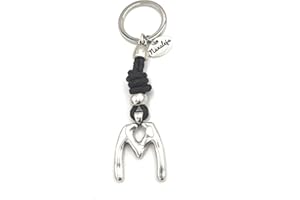 Llavero inicial M de cuero trenzado - Nanaleja - llaveros personalizados hechos a mano - regalos originales para hombre y mujer - detalles compañeros de trabajo