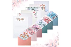 SLTAXAR 48 PCS Papier a Lettre avec 24 Pcs Enveloppe Papier à Lettre Romantique Papeterie Papier à Écrire Set Papeterie Papier a Lettre Feuille Papier Lettre pour Invitation Bénédiction Remerciement