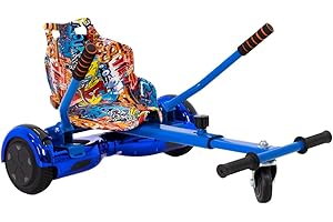 iRollers HoverKart Blue Graffiti Kart Attachment Fits All Hoverboards Swegways .6.5”, 8", 10" Adjustable Hoverboard seat go Kart for Hoverboard Compatible Sleek Cool UK Seller Limited Edition