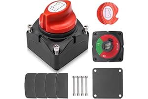 YOYIAG Battery Disconnect Lsolator Switch: 12V-60V 300A, 1-2-Both-Off, Battery Isolator Switch, Master Switch Battery, Battery Power Switch, for Caravan, Marine Boat, RV, Vehicles (On/Off)