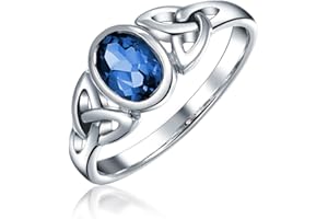 BLING JEWELRY Anillo Auténtico De Nudo De Amor Infinito Triquetra Celta De Promesa De Hermandad De La Mejor Amiga De CZ De Piedras Preciosas Genuinas Plata Esterlina .925 Personalizable Con Piedras De Nacimiento