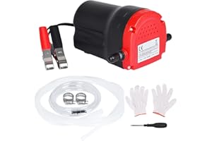 BOOMSTART Pompe de vidange d'huile 12 V 60 W Extracteur de liquide diesel Scavenge Aspiration Pompe de transfert de carburant avec tuyaux pour bateau, tuyaux, camion, RV, ATV (rouge)
