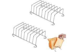 VTYTZZ Lot De 2 Support De Pain Grillé en Acier Inoxydable,Peut Contenir 8 Toasts,Rack Multifonctionnel pour Toast Vaisselle Et Économie D'espace Design,pour Un Usage Domestique, Au Restaurant