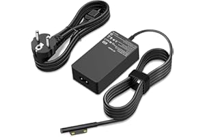GBMGLRY Chargeur 65W Compatible avec Microsoft Surface Ordinateur Portable 6, 5, 4, 3, 2, 1 Pro Pc Portable pour 10, 9, 8, 7+, 7, 6, 5, 4, 3, X Book 3, 2, 1