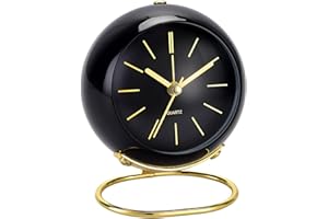 LESIPEE Battery Operated Desk Alarm Clocks with Light, Analog Clock Retro Silent No Ticking, Loud Table Clock for Bedside/Bedroom/Kitchen/Office/Travel/Kids/Room Decor Aesthetic Vintage