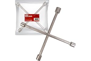 Xtremeauto 4 Way Car Cross Wheel Wrench Brace,Heavy Duty Wheel Brace per auto 17, 19, 21, 23 mm, serraggio e allentamento facilmente dadi delle ruote, chiave per ruota auto a 4 vie