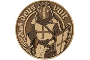 M-TAC ?-tac Deus Lo Vult Crusader PVC 3D Moral Patch Military & Tactical Armee Gummi, Coyote