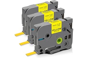 3 x Pristar rura termokurczliwa kompatybilna z Brother Ptouch HSe-621 HSe621 HSc-621 8,8 mm czarny na żółtym do Brother PT-E110VP PT-E550WSP PT-E100 PT-E300 PT-H500LI PT-D210VP PP T-D600-T-Produkt