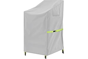 OUTTDID Gartenstühle Abdeckung Wasserdicht, Stapelstühle Abdeckung Winterfest 600D Oxford Gewebe Winddicht Anti-UV Schutzhülle für Gartenstuhl Stapelstuhl mit Belüftungsöffnungen - 71x91x80/120cm