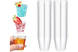 DuDuZui 50 Piezas Vasos de Chupito de Plástico, 50ml_1.7oz Gafas de lente Transparentes y Reutilizables son Ideales para Fiestas, Picnics, BBQ, Bodas, Fiestas