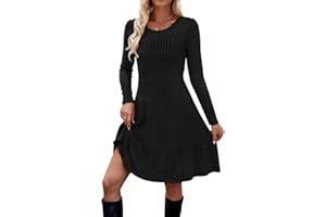 Zetieny Jumper Dress for Women Tunic Dress Ladies Long Sleeve Winter Dress UK Knitted Dress for Leggings