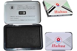 SHATCHI Black Rubber Stamp Ink Pad for Stamping 110x70mm Ink Stamp Pad for Home, Office, Crafting Water Based Non Toxic