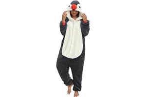 Xinlong Panda Jumpsuit Damen Tier Oversized Kuschelig Schlafanzug Herren Lang mit Kapuze Unisex Tier Tierkostüme Nachtwäsche Winter Plüschjumpsuit