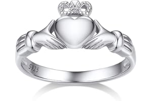 Bestyle Anillos Mujer Plata de Ley 925 Anillo Nudo Celta Anillo Irlandes Claddagh Anillos de Compromiso Talla 6.75-27.5