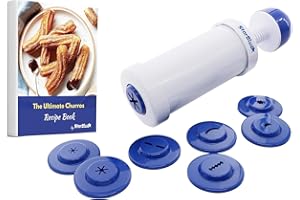 StarBlue Churrera, Appareil a Churros et Chichi, Avec Livre De Recettes Inclus, Accessoire Permettant De Realiser Des Churros De 8 Formes Differentes