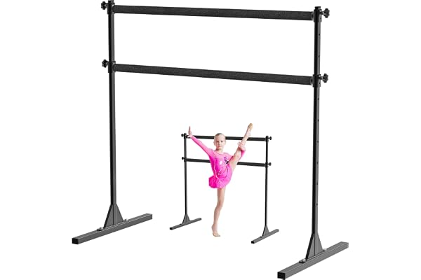 BeneLabel Barre de Ballet Autoportante, Barres de Danse 10 Réglables en Hauteur avec Caoutchouc Antidérapants Enfants & Adultes pour l'entraînement à la Barre à Domicile, 120 x 71cm
