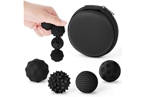 Ainiv Magnetic Balls Fidget Toys, 4PCS Silicone Anti Stress Balls Fingers Toy for Autism ADHD Anxiety, Fun Textures Sensory Toys for Adults & Teens, Quiet Office Desk Toy (Black)